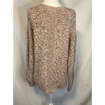 Gap  Oversized Sweater Womens L Pink Gray Open Knit Crochet Fisherman Chunky Crew Photo 3