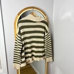 Urban Outfitters BDG Nicky olive green and cream striped cardigan with pockets and collared neck Photo 8
