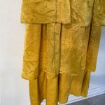 Lulu's Mustard Yellow Satin Tiered tie back midi Dress size medium Photo 5