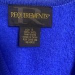 Requirements  Blue Snowflake Cut Out 100% Wool Zip Up Sleeveless Vest Size Small Photo 3
