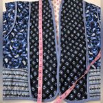 Reversible quilted women's jacket large jacket blue black pink white floral Photo 4