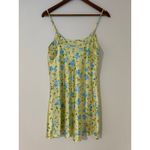 Avon Garden Floral Yellow Blue Hydrangea Vintage Slip Dress Chemise Satin M EUC Size M Photo 4