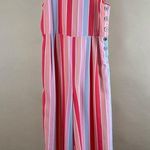 My Michelle  Large Girls Pastel Striped 50’s Retro Romper Overalls Wide Leg Photo 0
