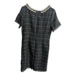 Leslie Fay Dress Womens 10 Tweed Black White Pearl Short Sleeve Business Chic Photo 3