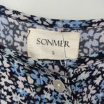 Sonmer Womens Floral Long Sleeve Ruffle Trim Maxi Dress Blue Multi Small NWT‎ Photo 5