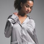 SKIMS  Silver Women's Hotel Shine Pajama Top Photo 0