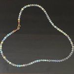 Vintage Clear Aurora Borealis AB Crystal Czech Fire Beads Enamel Clasp Necklace Photo 7