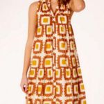 Olivia James The Label Ro Babydoll Tiered Dress Cafe Geo Print Medium Brown Photo 8