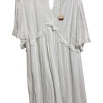 Pinkblush White Ruffle V Neck Mini Dress 1X Flounce Sleeve Textured Photo 0