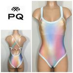 PilyQ New. PQ Platinum golden hour crochet trim one piece. Small. $168 Photo 1