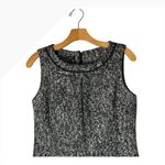 Talbots  Dress Women 6 Black‎ White Tweed Sheath Knee Length Fringe Neck Preppy Photo 3