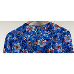 ZARA  Blue Floral Wrap Midi Dress Women’s Medium Bold Boho Resort Vacation Party Photo 11