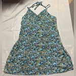 Wild Fable Women's Large Woven Fit & Flare Dress  Blue Floral Photo 1