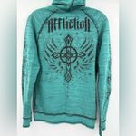 Affliction  Women's Saint's Parade Reversible Zip-Up Jacket Y2K Size Small Photo 2