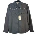 Black White Pearl Snap Shirt Cumberland Outfitters Ely Women's Western Large NEW Photo 0