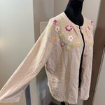 Breckenridge Vintage‎  Button Front Sweater Cardigan Tan Floral EmbroideryY2K Photo 4