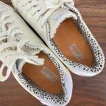 Keds  Cream Leather Sneakers with Orange Stripe‎ & Leopard Print Accent Photo 5