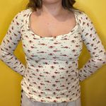 Bluchic Off White Waffle Knit Crew Neck Long Sleeved Shirt Size undefined Photo 2