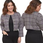 Torrid Studio Double Knit Cropped Collarless Jacket Size 5X Houndstooth Photo 1