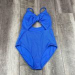 Aerie  Blue Textured One Piece Swimsuit  Photo 0