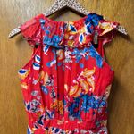Saloni Cece Sleeveless Ruffle Silk Tiered Floral Print Red Mini Dress 2 Photo 8