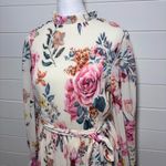 Flying Tomato Med Cottagecore Victorian Romantic Chiffon Midi Dress Ivory Size M Pink Photo 3