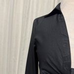 idem Ditto  Black Ruched Front Long Sleeve Collared Button Down Gothic Shirt M Photo 3