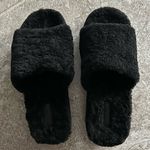 Vince Real Fur Slide Sandals Cozy Slippers in Black, Size 7M New w/o Box Photo 2