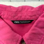 ZARA  CROPPED‎ COTTON Pink Jacket /Over shirt
 Size M Photo 13
