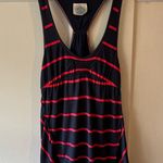 Free People  Vintage Striped Racerback Ribbon Tie Small Navy Photo 0