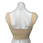 Tiger Mist Beige Tan Sleeveless Square Neck Pinstriped Crop Tank Top Size XS Photo 1