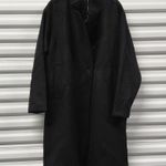 Bernardo Black Wool Blend Long Coat Women’s Large Classic Button Front Overcoat Photo 0