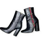 Gucci Carly Studded Sylvie Web Stripe Black Ankle Boots EU 38 US 8 Photo 2