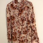 Ambra Maddalena Australia floral button down shirt blouse fall size 12 aus/ us 8 Brown Photo 0