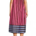 Buru Tie Shoulder Strap Stripe Print Square Neck Sleeveless Midi Dress Size L/XL Size L Photo 2