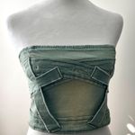 SheIn Green denim tube top strapless #grunge #indie NWOT Size M Photo 0