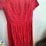 Maggy London  Red Lace Midi Dress Photo 1