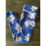 Seafolly  Blue‎ Floral Leggings Size Small full length athleisure workout run Photo 2