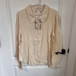 Band of the Free Womens Denise Cream Long‎ Sleeve Button Down Shirt Size Medium Photo 2
