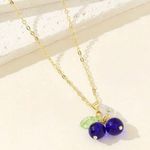 Blueberry Floral Necklace Gold Photo 1