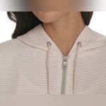 DKNY  Women's Tech Ottoman Cream Ribbed Zip Up Jacket Hoodie,Size XXL,NWT Photo 3