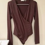 Wilfred Free  Aritzia Brown Long Sleeve Bodysuit Photo 0