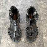 Donald J. Pliner Black Flat Sandals Shoes With Zipper Size 8 Photo 1