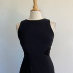 Rhapsody Vintage 90’s Black Button Back Sheer Accent Full Length Sleeveless Prom Dress Photo 3