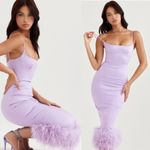 House Of CB HOUSE‎ OF CB 'Helena' Orchid purple lavender Satin Midi Dress /Size XS NWOT Photo 3