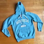 Martha’s Vineyard Crew Collegiate Sweatshirt Hoodie, Aqua Blue, White, Size S Blue Photo 1