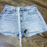 American Eagle  Mom Jean Shorts Women’s Size 8 High Rise Distressed Cut Offs Photo 2