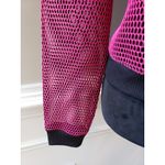 a.n.a  Bomber Jacket Womens PL Pink Black Mesh Polyester Long Sleeve Full Zip Photo 10
