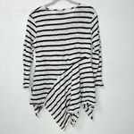 Vecceli Italy Lagenlook Asymmetrical Hem Stripe Tunic Top Fairy Grunge L Black Size L Photo 2