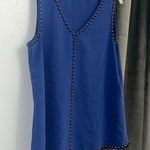 Elegant Blue Beaded Necklace trim top sleeveless 1X Photo 0